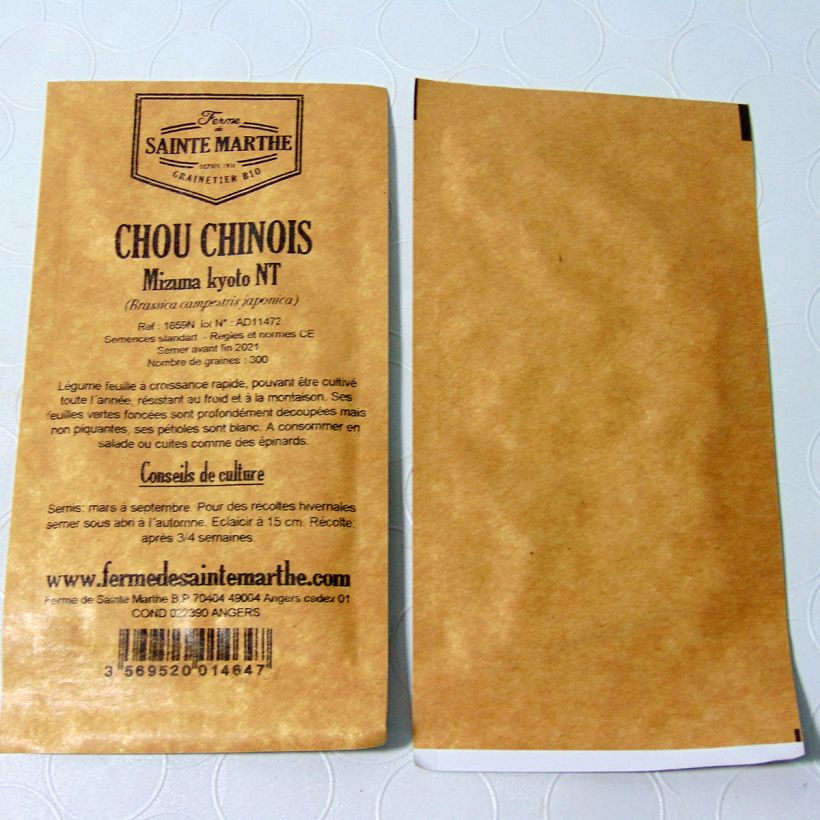 Example of Mizuna Kyoto NT - Ferme de Sainte Marthe le sachet de 300 graines environ as you get