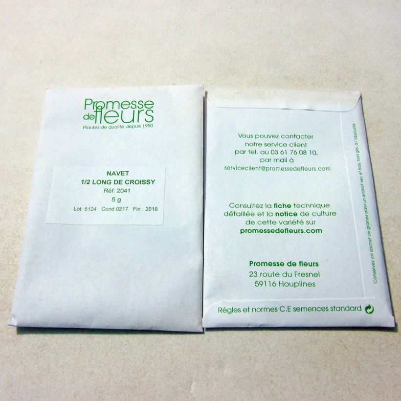 Example of Navet 1/2 Long de Croissy - Brassica rapa le sachet de +/- 2000 graines environ (minimum 5g) as you get