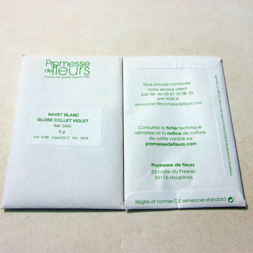 Example of Navet Blanc Globe Collet Violet - Brassica rapa le sachet de +/- 2000 graines environ (minimum 5g) as you get