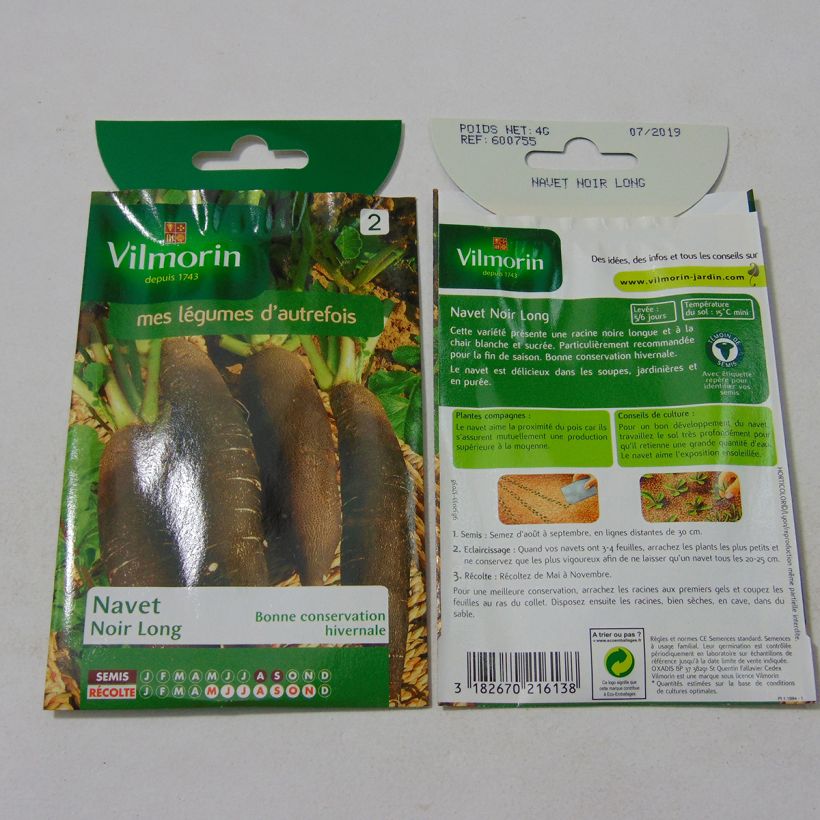 Example of Navet Noir Long - Vilmorin le sachet de 1600 graines environ (4g) as you get