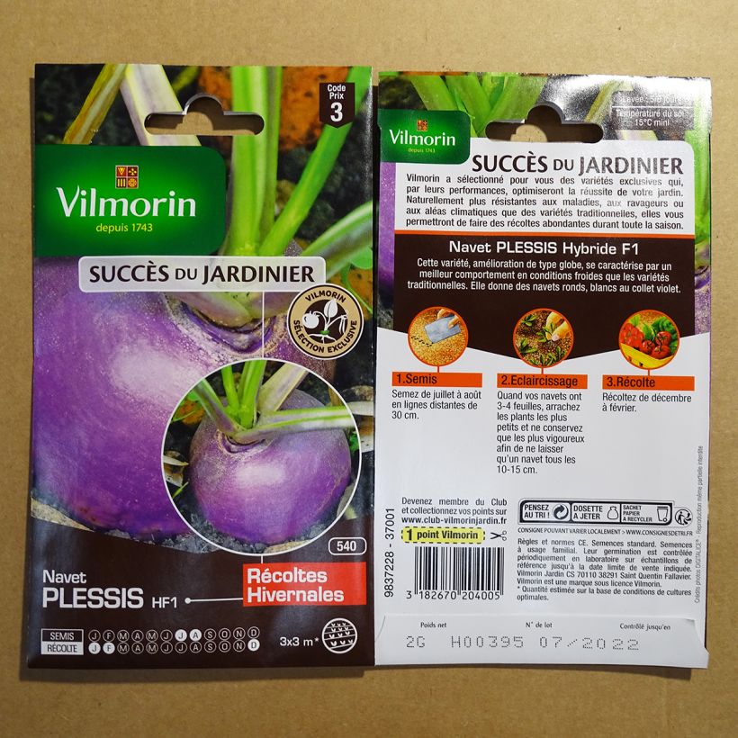 Example of Navet Plessis F1  - Vilmorin le sachet de 800 graines environ (2g) as you get