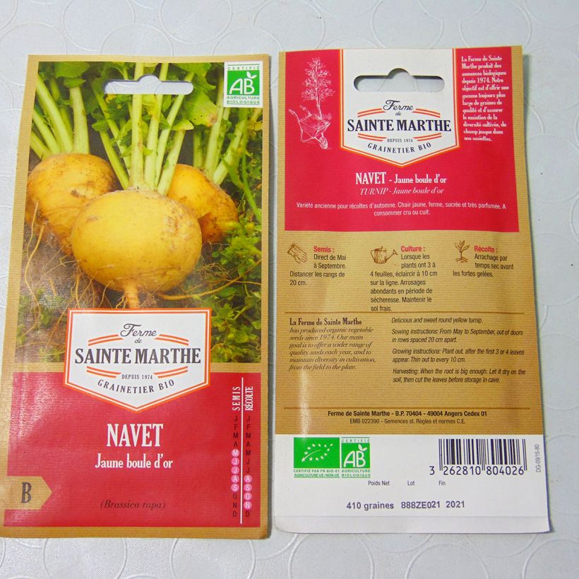 Example of Navet jaune Boule d'Or Bio - Ferme de Sainte Marthe le sachet de 250 graines environ as you get