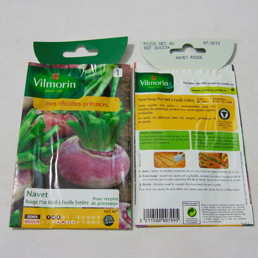 Example of Navet rouge plat Hâtif à Feuille Entière - Vilmorin le sachet de 1600 graines environ (4g) as you get