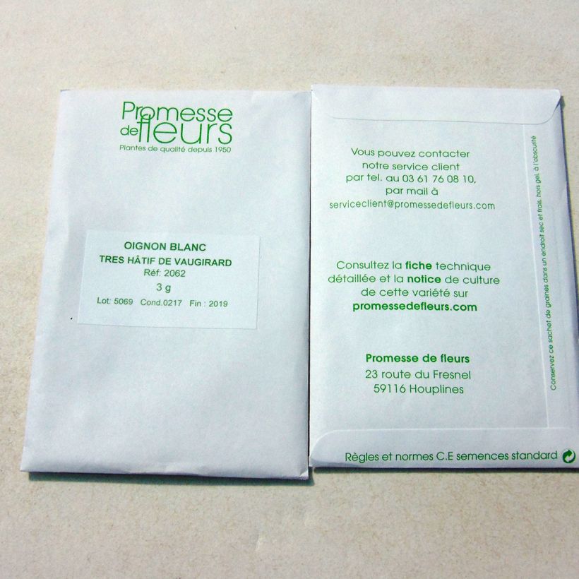 Example of Oignon Blanc très hâtif de Vaugirard le sachet de +/- 600 graines environ (minimum 3g) as you get