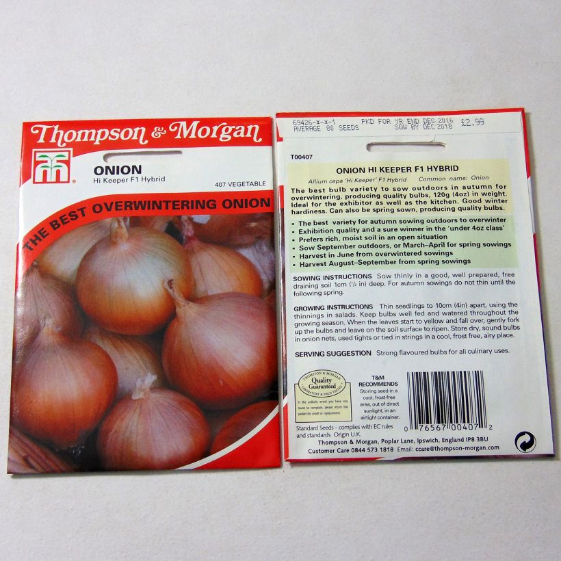 Exemple de spécimen de Oignon Hi-Keeper F1 - Allium cepa le sachet de 80 graines environ tel que livré