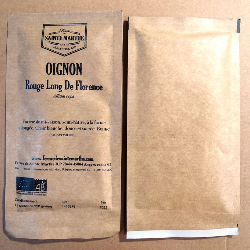 Example of Oignon Rouge long de Florence Bio - Ferme de Sainte Marthe Sachet de 250 graines as you get