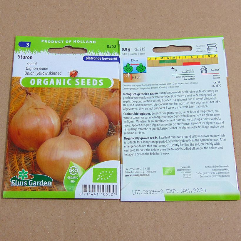 Example of Oignon Sturon Bio - Allium cepa le sachet de 215 graines environ as you get