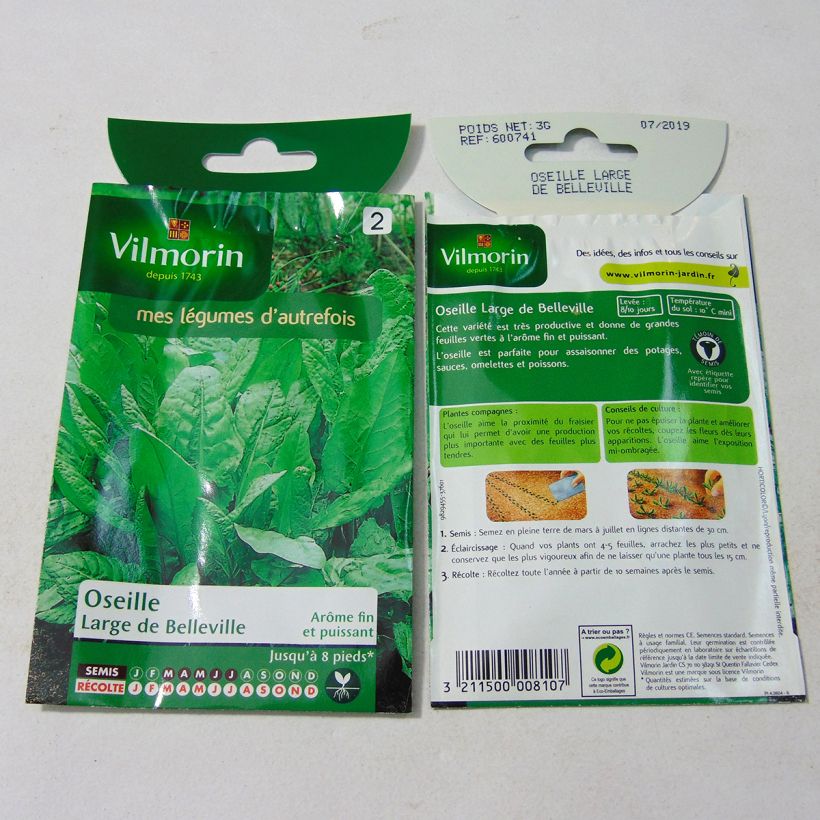 Example of Oseille Large de Belleville - Vilmorin le sachet de 3000 graines environ (3g) as you get
