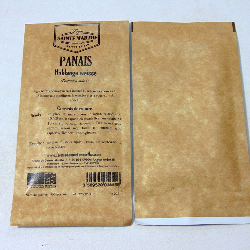 Example of Panais Hablange Weisse Bio - Ferme de Sainte Marthe le sachet de 400 graines environ (1g) as you get