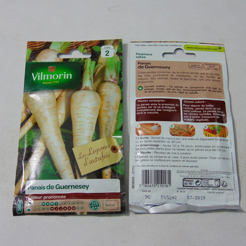 Example of Panais demi-long de Guernesey - Vilmorin le sachet de 1800 graines environ (9g) as you get