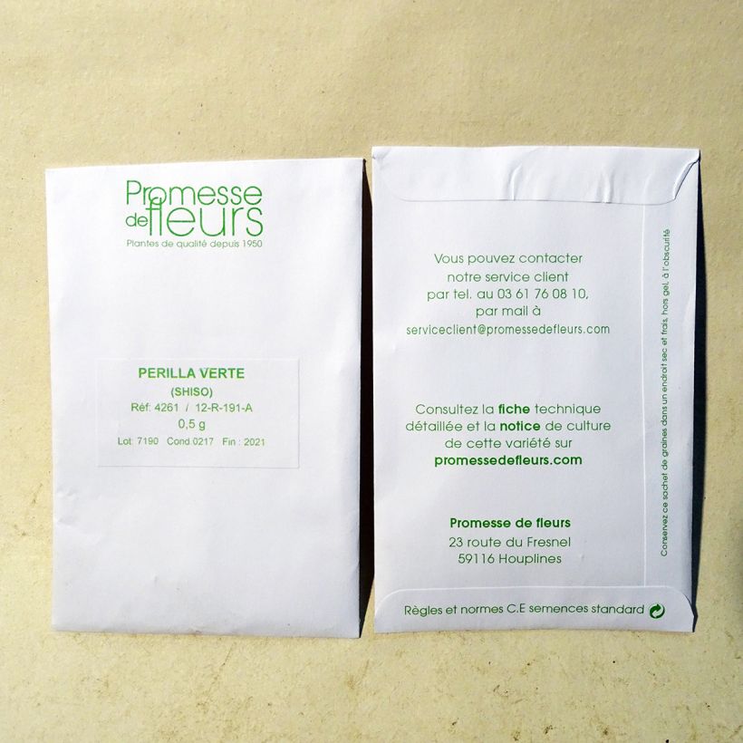 Example of Perilla frutescens vert - Shiso (Tia To) le sachet de +/- 350 graines environ (minimum 0,5g) as you get