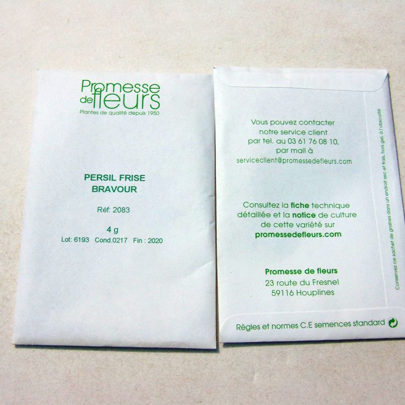 Example of Persil frisé Bravour le sachet de +/- 1700 graines environ (minimum 4g) as you get