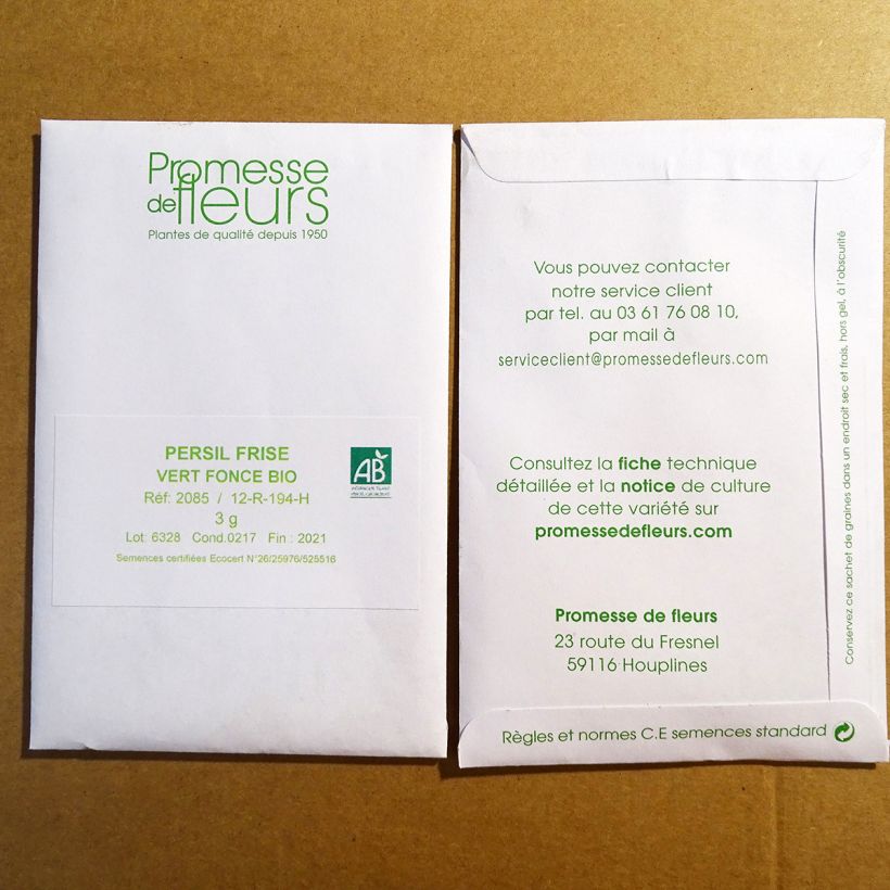 Example of Persil frisé Vert foncé Bio le sachet de +/- 2800 graines environ (minimum 5g) as you get
