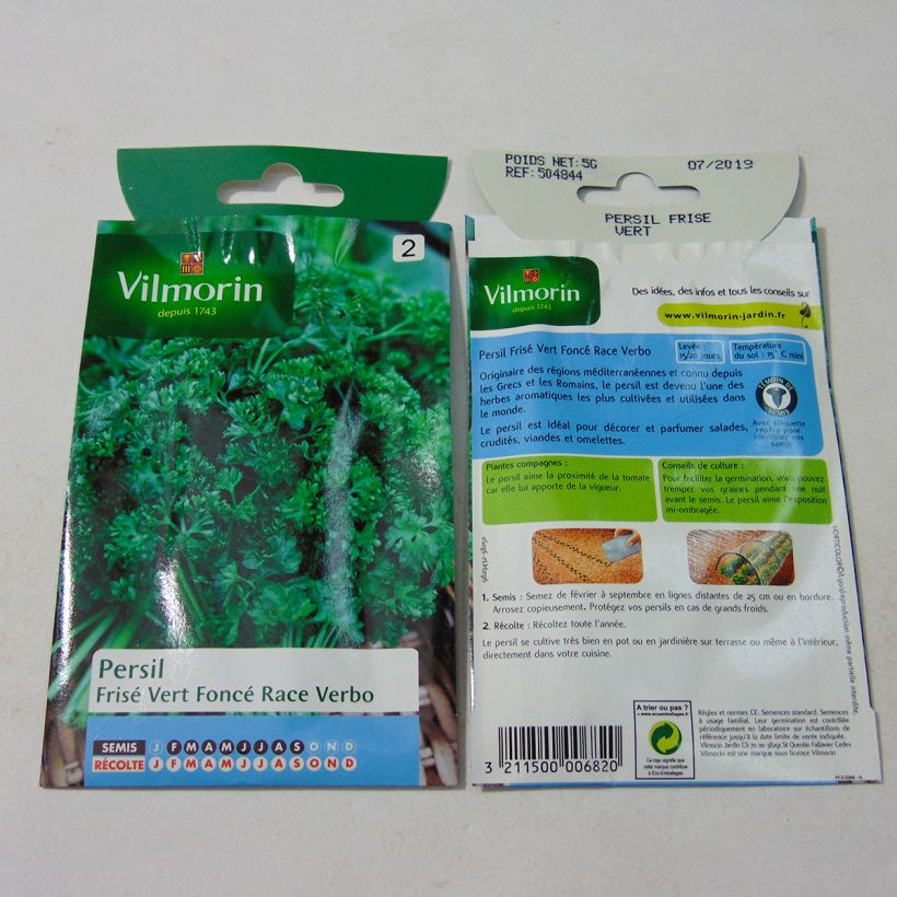 Example of Persil frisé race Verbo (sélection Vilmorin) - Vilmorin le sachet de 3000 graines environ (5g) as you get