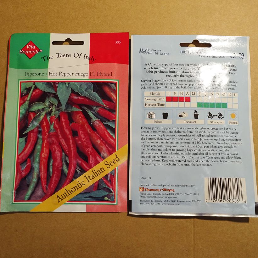 Example of Piment Fuego F1 - Capsicum annuum le sachet de 20 graines environ as you get