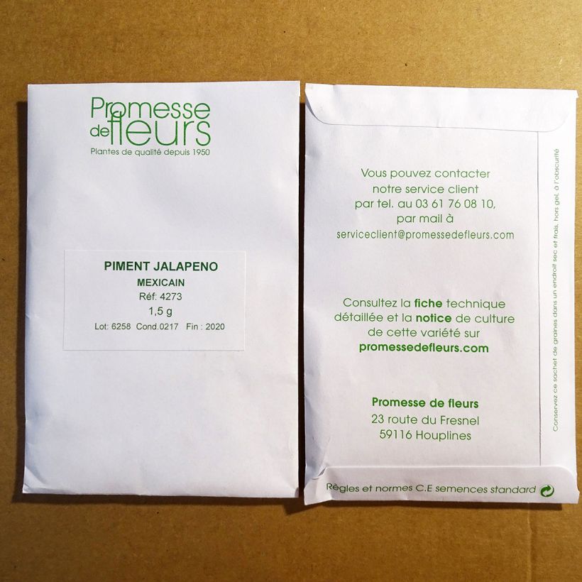 Example of Piment Jalapeno mexicain le sachet de +/- 180 graines environ (minimum 1,5g) as you get