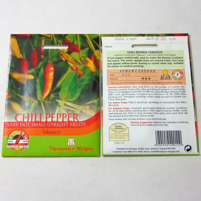 Example of Piment Tabasco - Capsicum annuum le sachet de 15 graines environ as you get