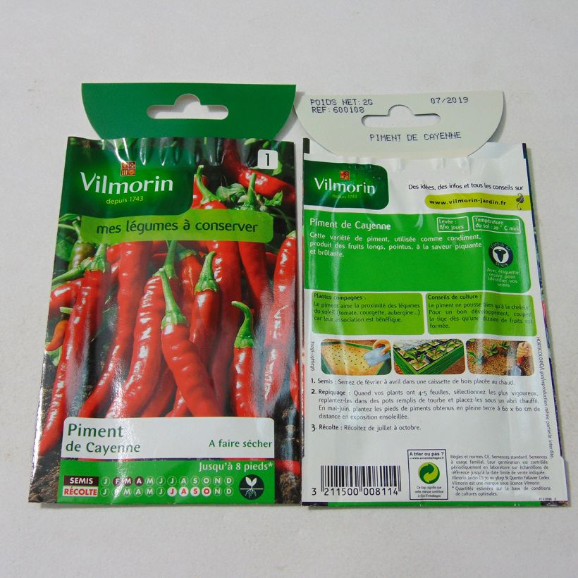 Example of Piment de Cayenne - Vilmorin le sachet de 240 graines environ (2g) as you get