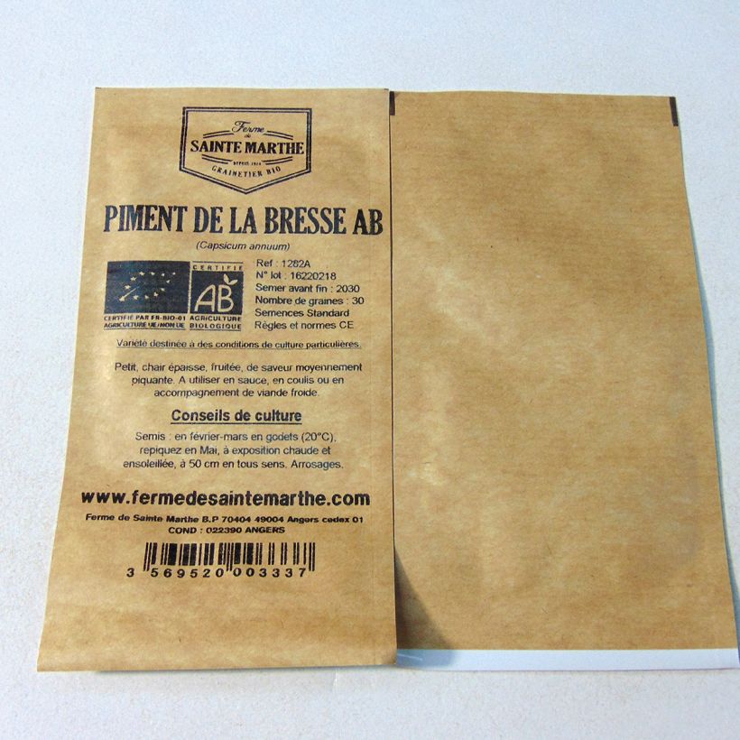 Example of Piment de la Bresse Bio - Ferme de Sainte Marthe le sachet de 30 graines environ (Sachet de 30 grainesg) as you get