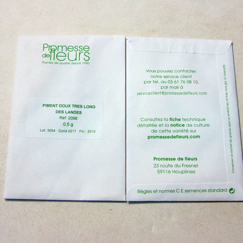 Example of Piment doux très long des Landes - Capsicum annuum le sachet de +/- 60 graines environ (minimum 0,5g) as you get