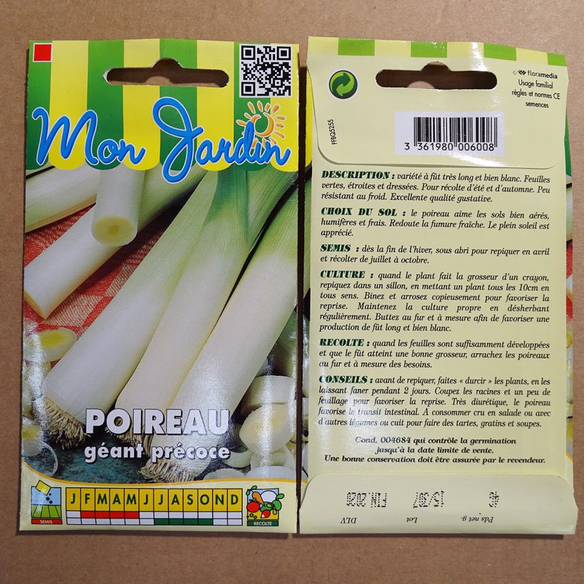 Example of Poireau Géant Précoce - Allium porrum le sachet de 1000 graines environ (4g) as you get