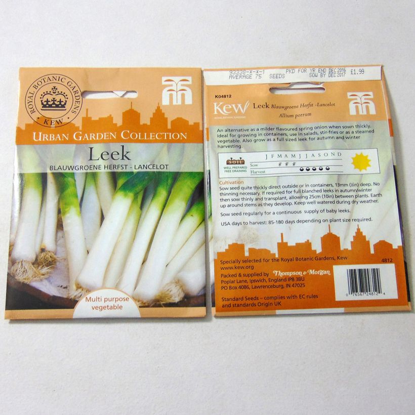 Exemple de spécimen de Poireau Lancelot le sachet de 250 graines environ tel que livré