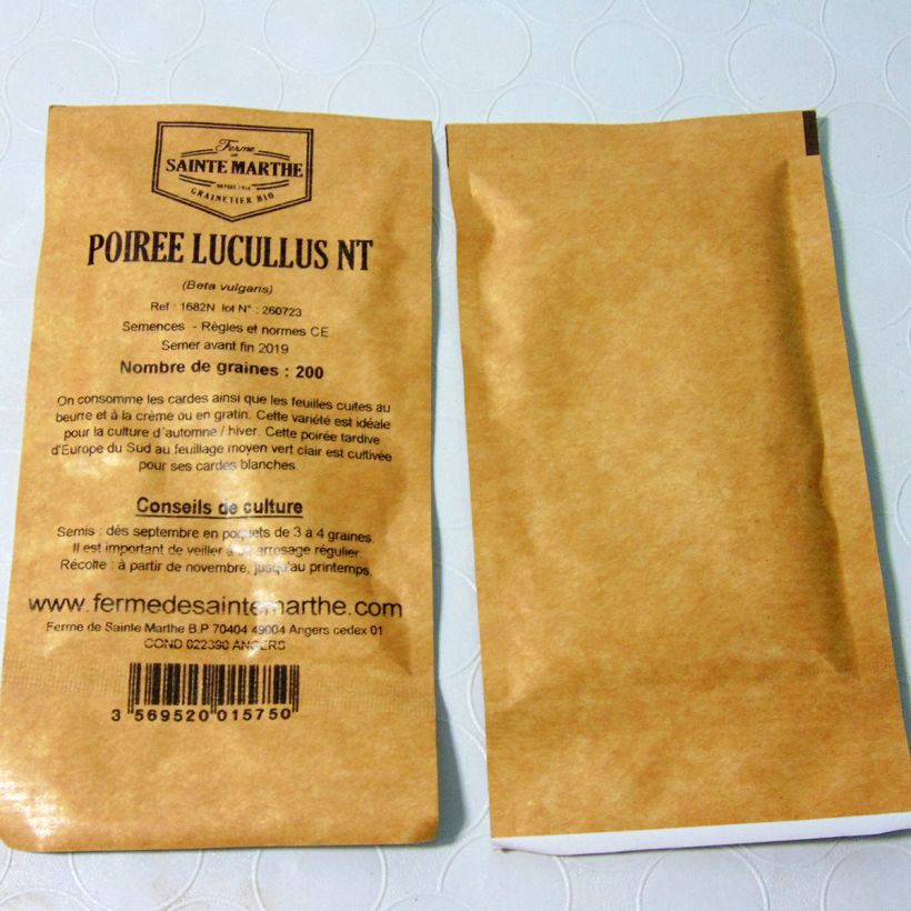 Example of Poirée Lucullus NT - Ferme de Sainte Marthe le sachet de 200 graines environ (3g) as you get