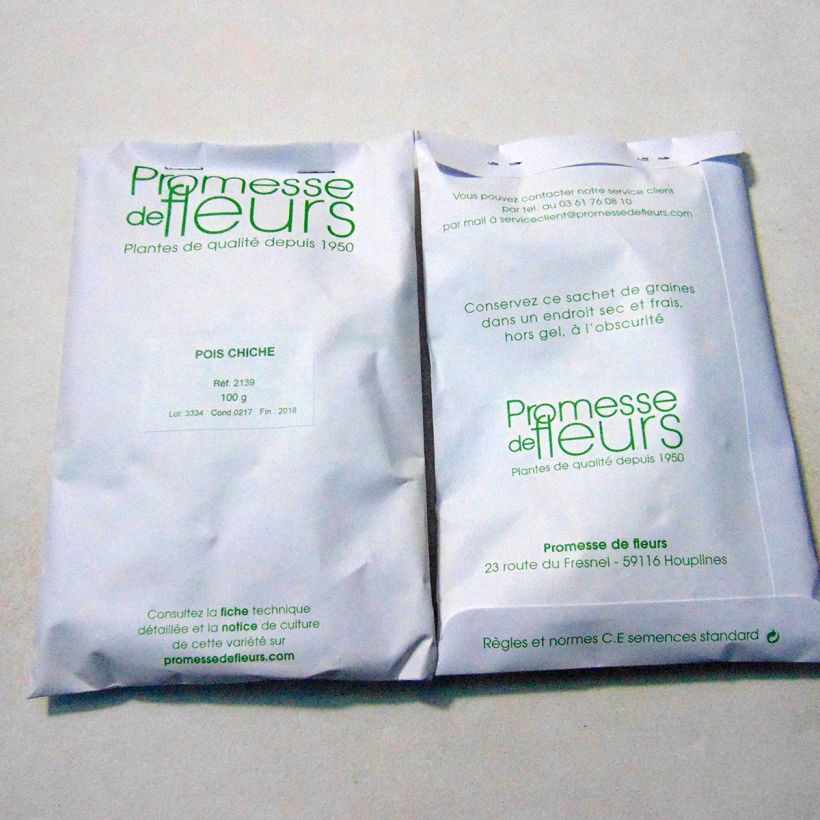 Example of Pois chiche - Cicer arietinum le sachet de +/- 250 graines environ (minimum 100g) as you get
