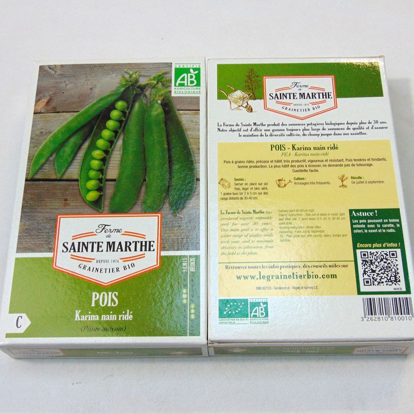 Example of Pois nain Karina Bio - Ferme de Sainte Marthe le sachet de 240 graines environ (80g) as you get