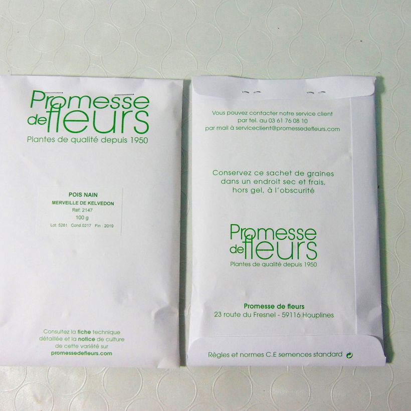 Example of Pois nain Merveille de Kelvedon (grains ridés ) - Pisum sativum le sachet de +/- 500 graines environ (minimum 100g) as you get