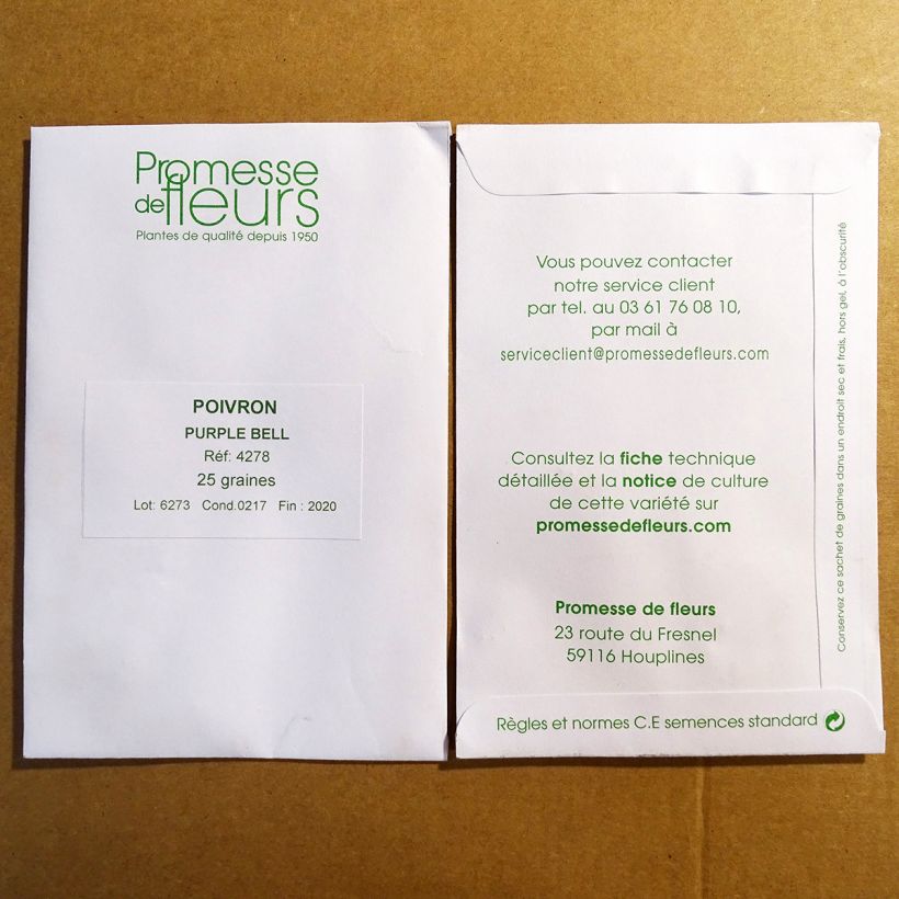 Example of Poivron Purple Bell le sachet de 25 graines environ as you get