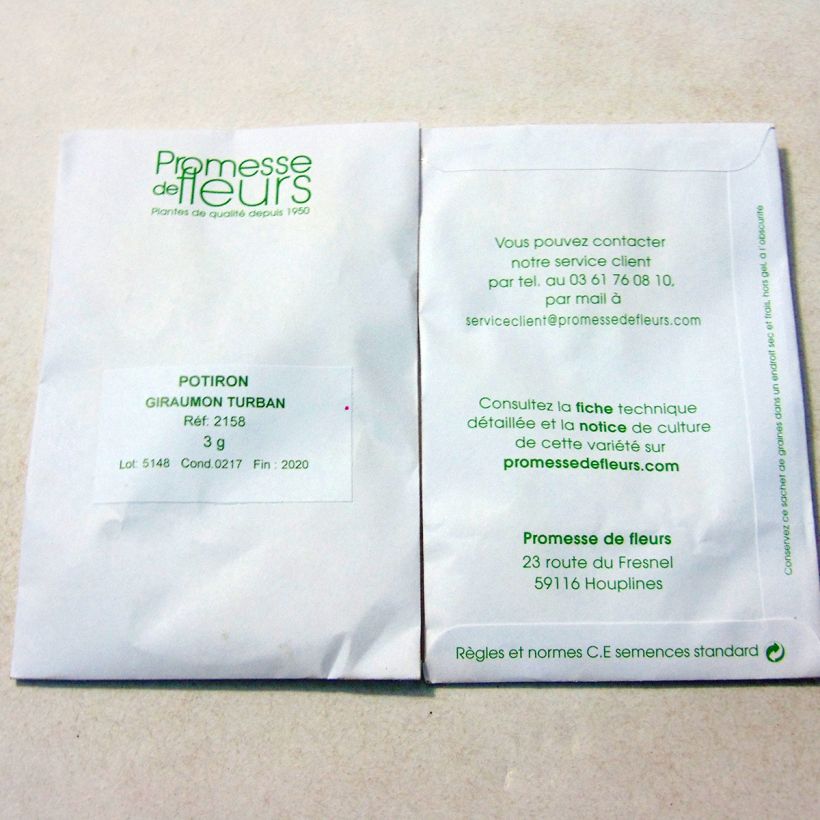 Example of Potiron Giraumon Turban - Cucurbita maxima le sachet de 10 graines environ (minimum 3g) as you get