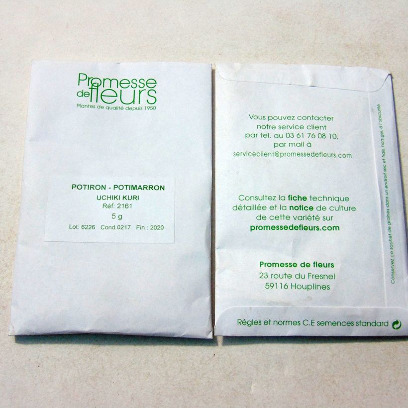 Example of Potiron Potimarron Uchiki Kuri - Cucurbita maxima Kabocha le sachet de +/- 20 ? 25 graines environ (minimum 5g) as you get