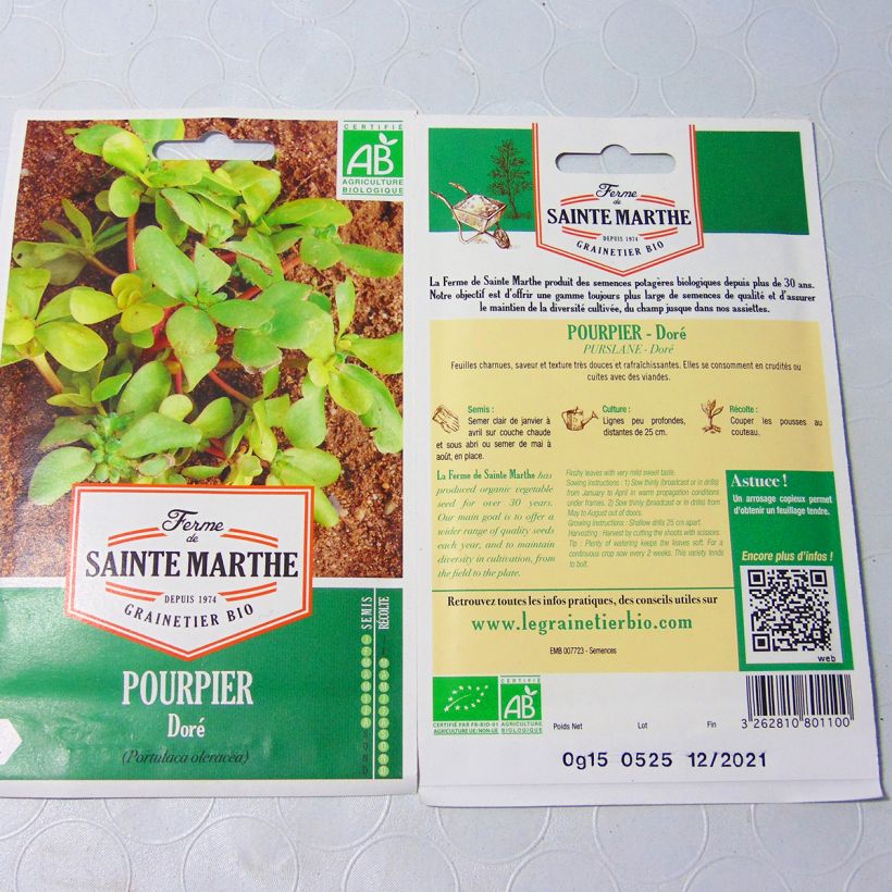 Example of Pourpier Doré Bio - Ferme de Sainte Marthe le sachet de 300 graines environ as you get