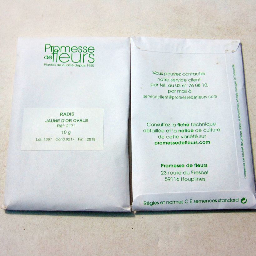 Example of Radis Jaune d'or ovale - Raphanus sativus le sachet de 800 graines environ (10g) as you get