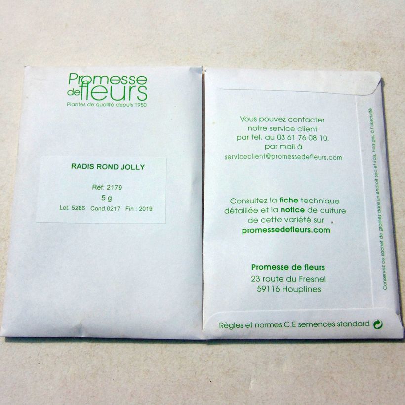 Example of Radis Rond Jolly - Raphanus sativus le sachet de +/- 500 graines environ (minimum 5g) as you get