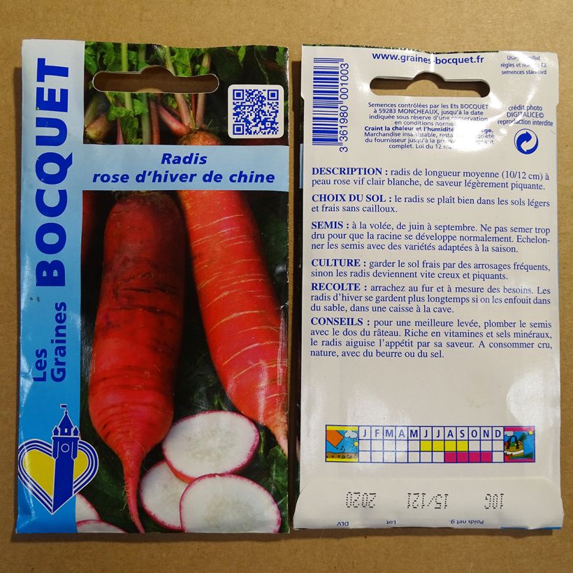 Example of Radis Rose d'hiver de Chine - Raphanus sativus le sachet de 800 graines environ (10g) as you get