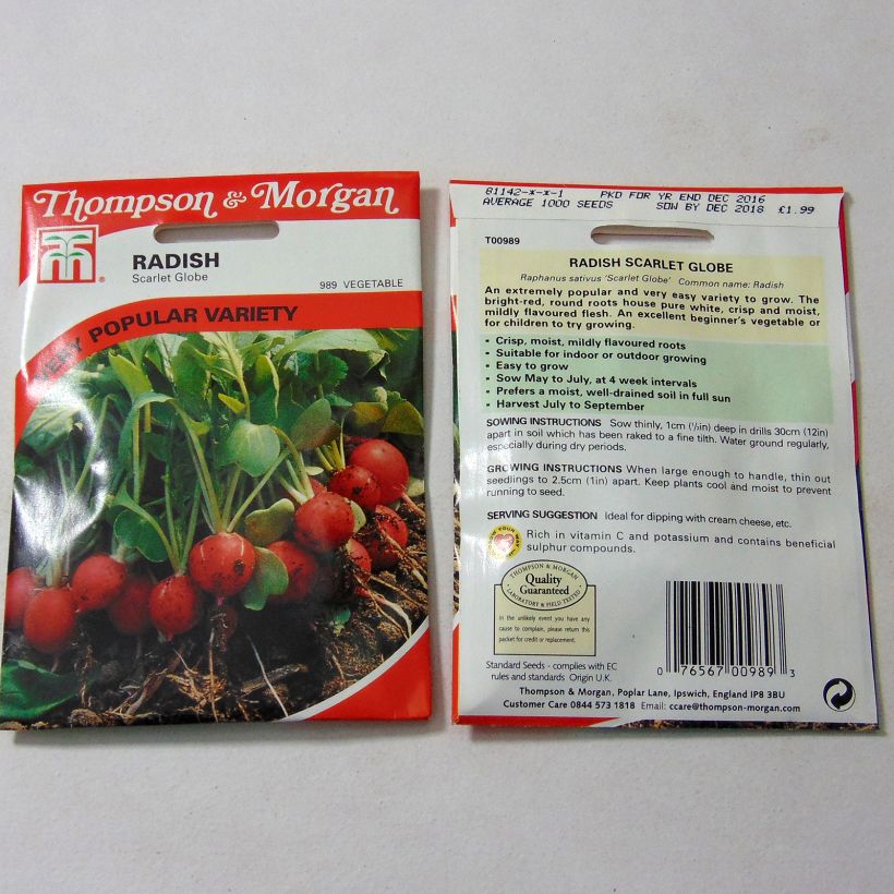 Example of Radis Scarlet Globe - Raphanus sativus le sachet de 1000 graines environ as you get