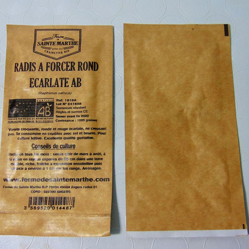 Example of Radis à forcer rond écarlate Bio - Ferme de Sainte Marthe le sachet de 1000 graines environ (8g) as you get