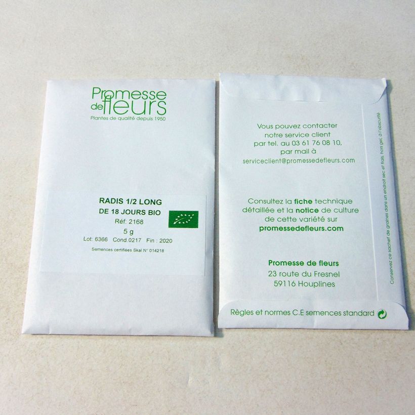 Example of Radis de 18 jours Bio le sachet de +/- 800 graines environ (minimum 8g) as you get