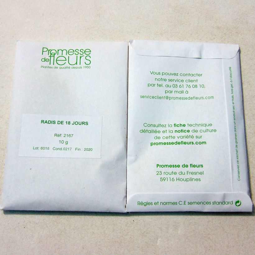 Example of Radis de 18 jours - Raphanus sativus le sachet de +/- 1000 graines environ (minimum 10g) as you get