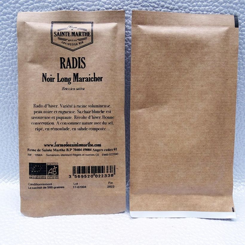 Example of Radis noir long maraicher Bio - Ferme de Sainte Marthe le sachet de 500 graines environ as you get