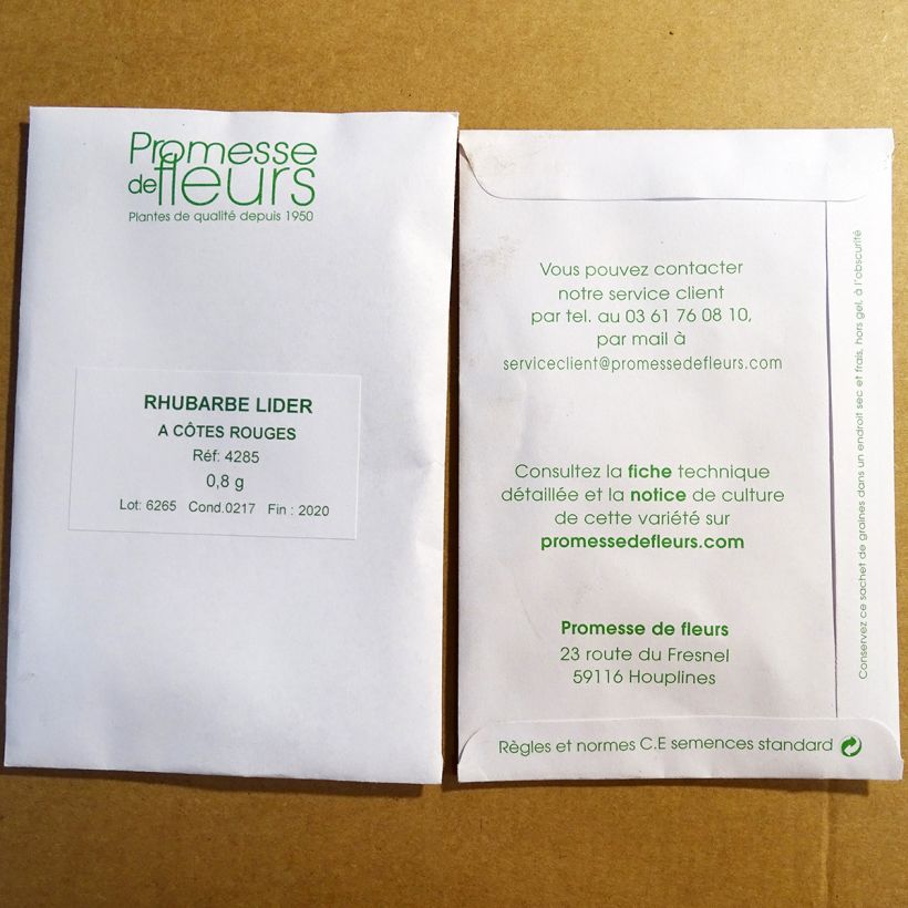 Example of Rhubarbe Lider à côtes rouges le sachet de 40-50 graines environ (minimum 0,8g) as you get