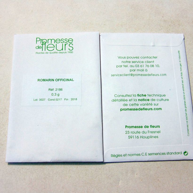 Example of Romarin officinal - Rosmarinus officinalis - Graines le sachet de +/- 200 graines environ (minimum 0,3g) as you get