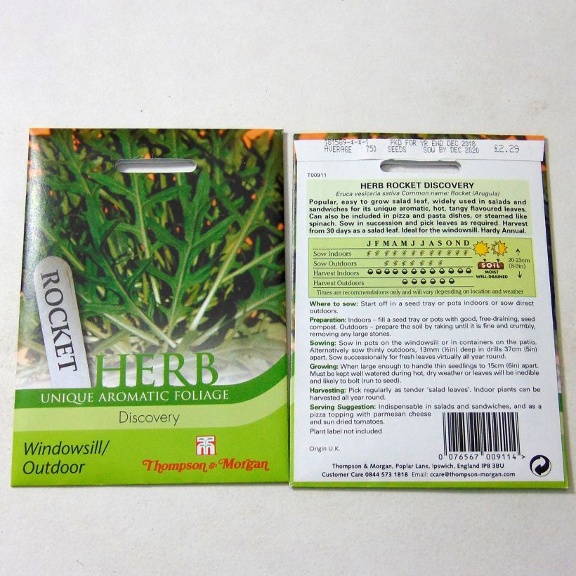 Exemple de spécimen de Roquette Discovery le sachet de 750 graines environ tel que livré