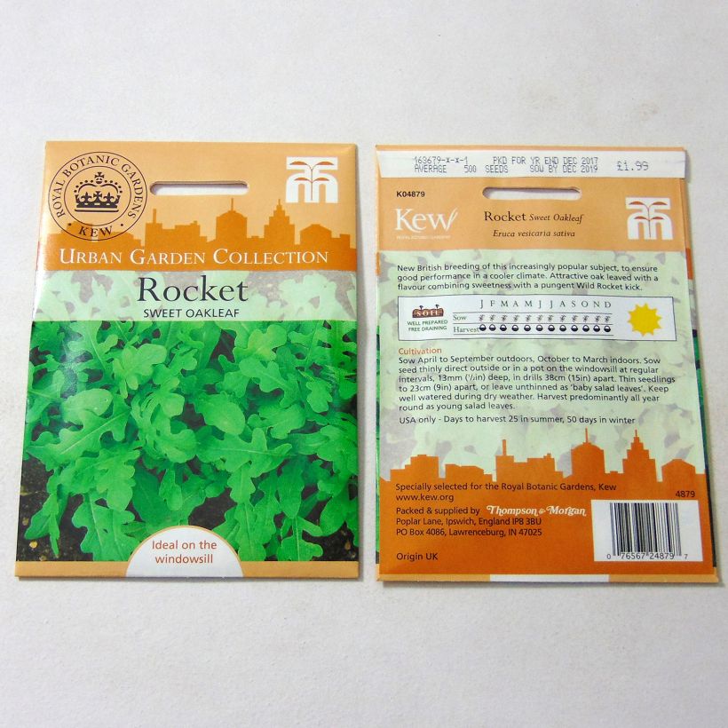 Exemple de spécimen de Roquette Sweet Oakleaf  le sachet de 600 graines environ tel que livré