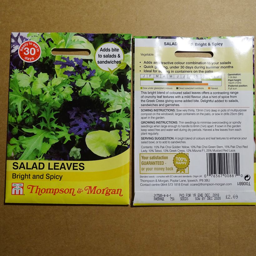 Example of Salades à couper Bright and Spicy - Mesclun le sachet de 1000 graines environ as you get