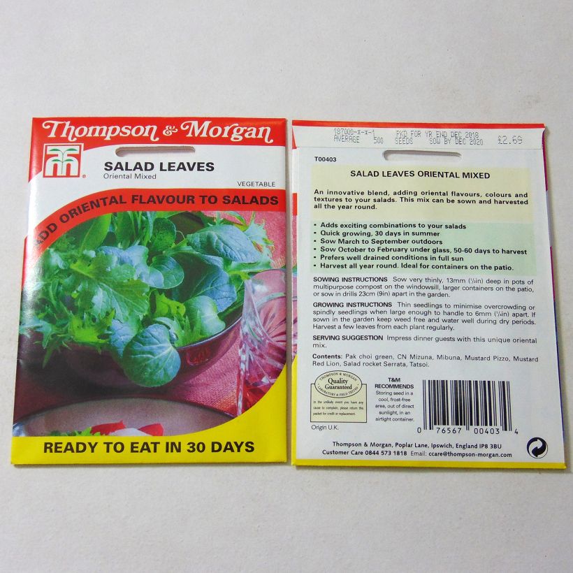 Example of Salades à couper Niche Oriental Mixed - Mesclun le sachet de 500 graines environ as you get
