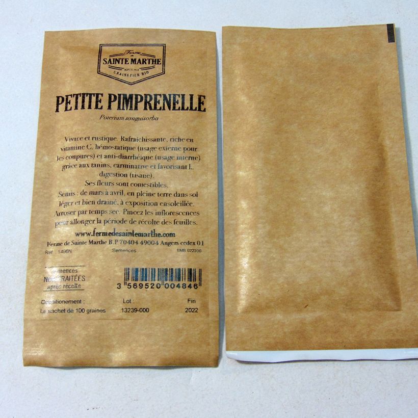 Example of Sanguisorba minor - Petite Pimprenelle Bio - Ferme de Sainte Marthe le sachet de 100 graines environ as you get