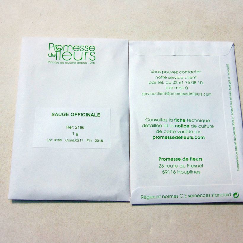 Example of Graines de sauge officinale - Salvia officinalis le sachet de +/- 100 graines environ (minimum 1g) as you get